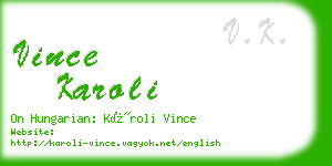 vince karoli business card